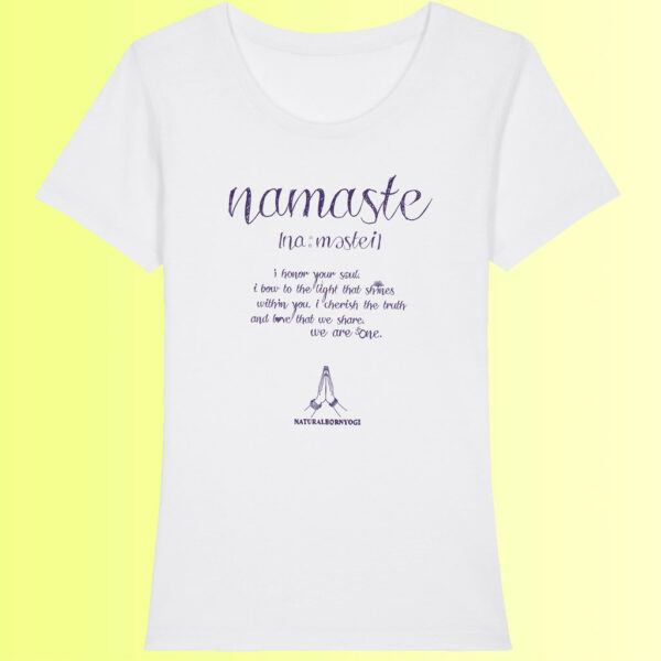 namaste yoga shirt weiss für damen